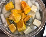 大根とかぼちゃ、こうや豆腐の煮物作り方2写真