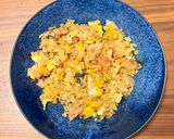 ベーコンとわさび菜のピラフ（チャーハン）作り方5写真