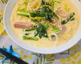 簡単カルボナーラうどん作り方4写真