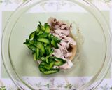 夏の夕飯簡単昼食胡瓜豚しゃぶゴマダレ素麺作り方6写真