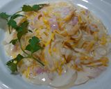 おうちパスタ♬菊＆柿のクリームパスタ♬作り方5写真