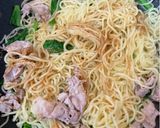 菜の花と豚こま肉の塩焼きそば♪作り方7写真