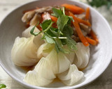 新玉ねぎと舞茸と人参のレンジ蒸し作り方4写真