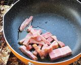 ベーコンと青唐辛子の炒めうどん塩昆布・魚醤風味作り方3写真