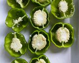 ぼたんこしょう（辛いピーマン）の肉詰めチーズがけ作り方3写真