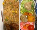 全てレンジさっぱり洋風オイ梅マヨ炒飯弁当作り方16写真