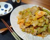 *ナスと玉葱の辛くない豚キムチ炒め*作り方5写真