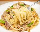 豚肉とごぼうと小松菜のパスタ作り方11写真