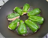 ピーマンのひき肉詰め焼き　たまごなし作り方4写真