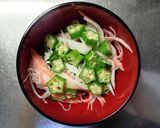 さっぱり♪ オクラと カニカマの 冷や汁作り方6写真