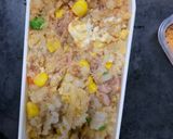 レンジ簡単梅クリームシーフード味炒飯弁当作り方13写真