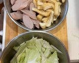ギョソーとキャベツ油揚げ卵の簡単炒め作り方1写真