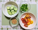 簡単夏休み昼食夕食！絹豆腐トマト胡瓜素麺作り方5写真