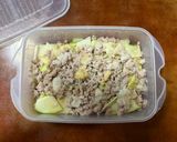 電子レンジde簡単、パパイヤのひき肉炒め作り方3写真
