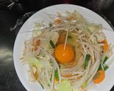 レンジde巣籠り半熟卵のシャキシャキ野菜味噌だれ作り方4写真