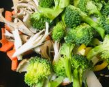 ブロッコリー＆茸のいろいろ野菜だけ炒め作り方1写真