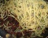 カリカリ納豆とひき肉の焦がし醤油スパゲッティ作り方6写真