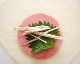 簡単ヘルシー！ハムと香味野菜の焼き春巻き作り方1写真
