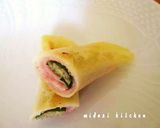 簡単ヘルシー！ハムと香味野菜の焼き春巻き作り方4写真