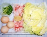 やさしいお味　白菜と豚肉の玉子とじ作り方1写真