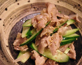 豚しゃぶしゃぶ肉の梅酒煮と野菜の和えもの作り方6写真