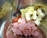 ハムとトマトのトースト　梅ワサビ風味作り方3写真