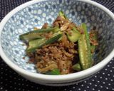 切干大根とオクラの肉炒め作り方4写真