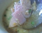 レンジでチン！簡単ハムエッグみそ汁作り方3写真