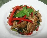 アジアン風鶏もも肉のバジル炒め作り方4写真