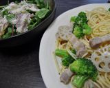 蓮根とパンチェッタのペペロンチーノ作り方6写真