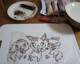 キャラデコケーキ☆チョコペン作り方2写真