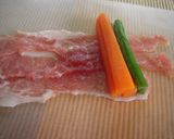 お弁当おかずー花咲く野菜の豚肉巻きー作り方2写真