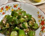 オクラで海苔の佃煮和え♪作り方3写真