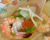 白菜の茎とえびとセロリのスープ♪作り方4写真