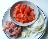 煮込みトマトのイタリア丼作り方1写真