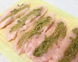 鶏ささジェノベーゼのチーズパン粉焼き作り方1写真