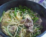 ❀豚肉と空芯菜の中華風パスタ❀作り方6写真