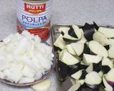 茄子とひき肉のトマト風味パスタ作り方1写真