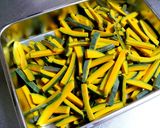 かぼちゃの皮とベーコンのジェノベーゼ作り方1写真