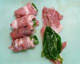 モロヘイヤと豚肉のロール焼き作り方2写真