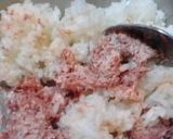 コンビーフご飯✿温泉卵のっけ丼作り方2写真