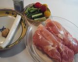 レンジで蒸し鶏　基本作り方1写真