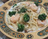 海老とブロッコリーのクリームパスタ作り方4写真