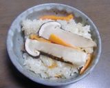 かわいいマツタケ２本で炊き込みご飯作り方4写真