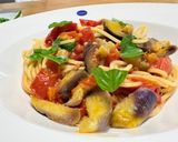 ナスとセミドライトマトのペペロンチーノパスタ♫作り方8写真