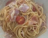 レンジで簡単！トマトとベーコンのパスタ作り方5写真