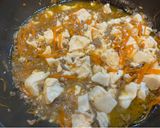 ひき肉と豆腐のピリ辛麻婆風水菜添え作り方4写真