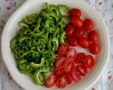 シンプル♪ゴーヤとトマトのパン粉焼き♥作り方1写真