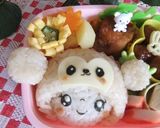 ☆おさるさんをかぶった女の子弁当☆作り方11写真