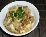 調味料1つだけ♪納豆腐しめじ卵とじ丼★作り方4写真